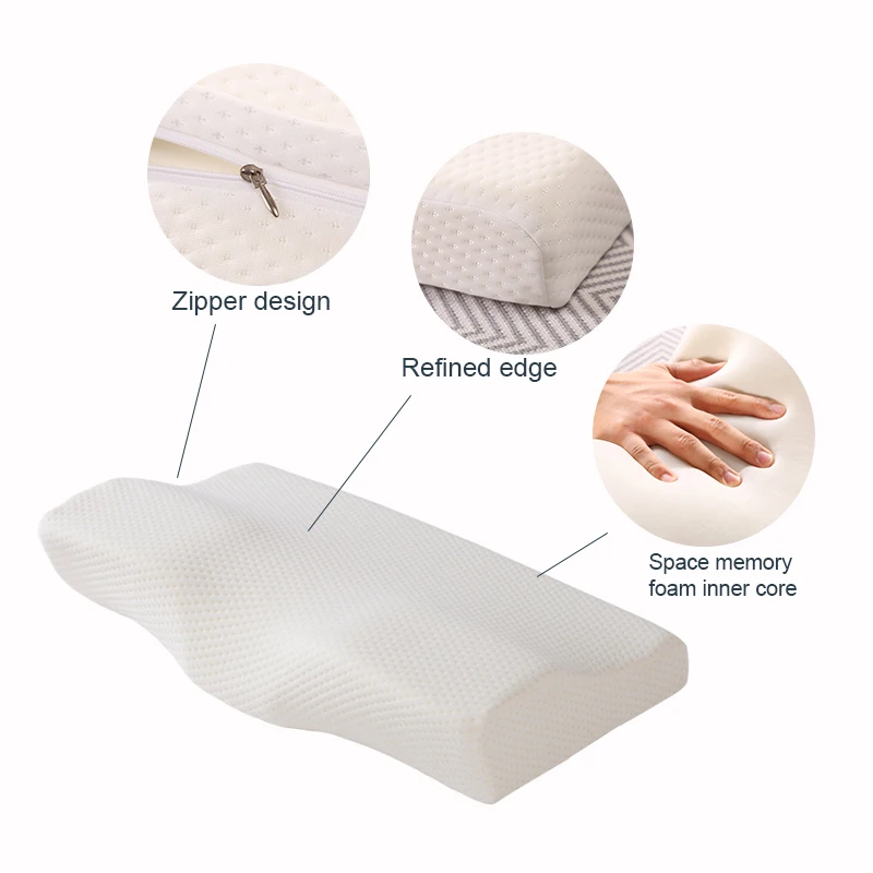 Orthopedic Memory Foam Pillow 50x30CM Slow Rebound Soft Memory Sleeping Pillows Butterfly Shaped Relax The Cervical For Adult