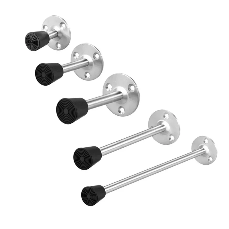 Door Stopper Stop Bumper Wall Protector Sound Dampening Wall Mount w Rubber Tip 50 90 120 160 200 250 300mm Long - Pack of 2