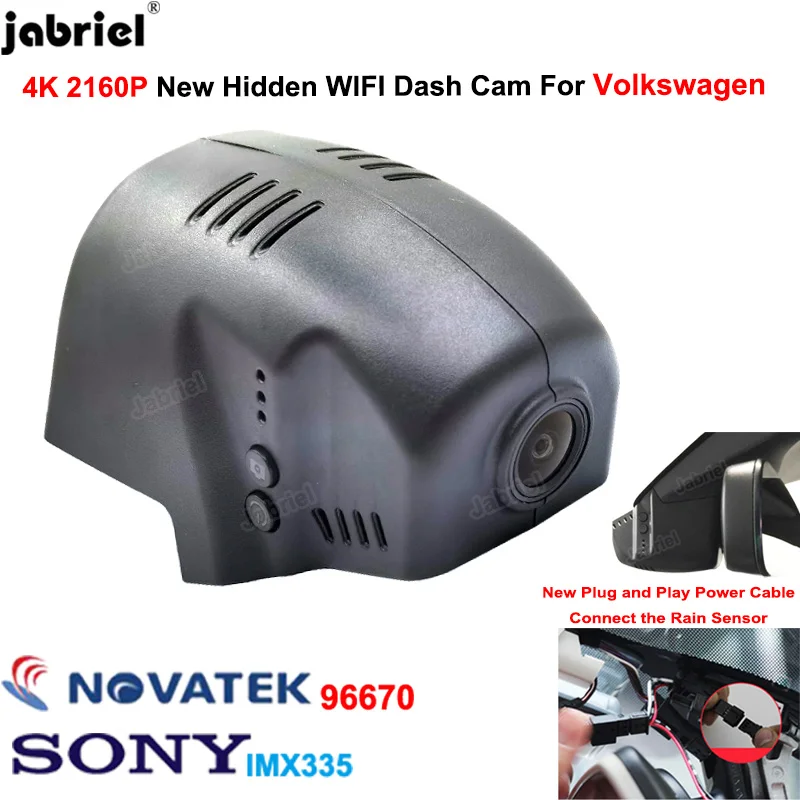 

4K Dash Cam Car DVR Driving Recorder for Volkswagen VW Passat Tiguan Allspace Atlas Golf Arteon Sharan Magotan Skoda Karoq Seat