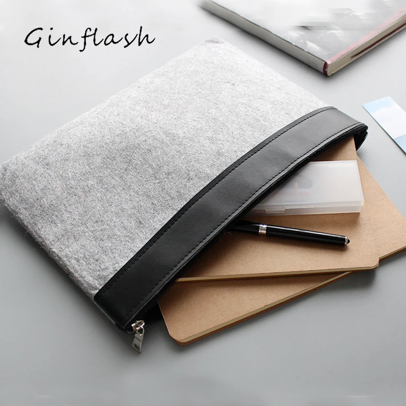 Ginflash 1pc A4 multifunctional envelope potable data bag office stationary brief case zip folder bag penicl bag bag only