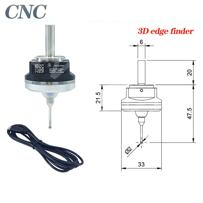 New The latest V5 anti-roll 3D Touch Probe edge finder finds the center of the desktop CNC probe compatible with mach3 and grbl