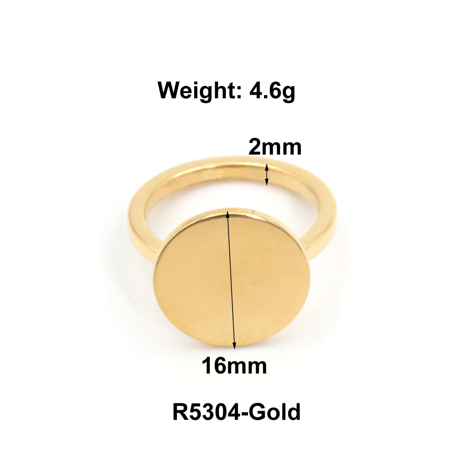 New Trendy 18 K Wedding Ring for Women Minimalist Gold Color Geometric Round 316L Stainless Steel Rings Jewelry Party Gift