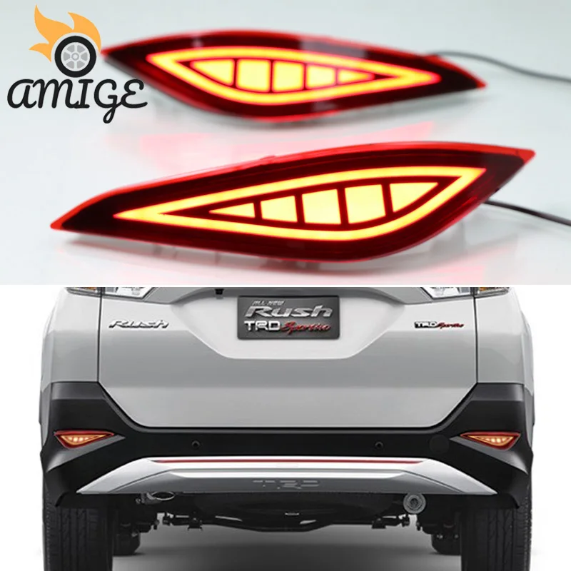 

Car LED Taillights For Toyota Rush 2018 2019 Backup lamps Brake Light Rear Bumper Decoration Reflector Auto Lamp