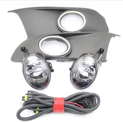 For VW Touran MK2 Facelift 2011 2012 2013 2014 2015 Car-Styling Halogen Fog Lamp Light +Grille Cover + Wire Harness Assembly