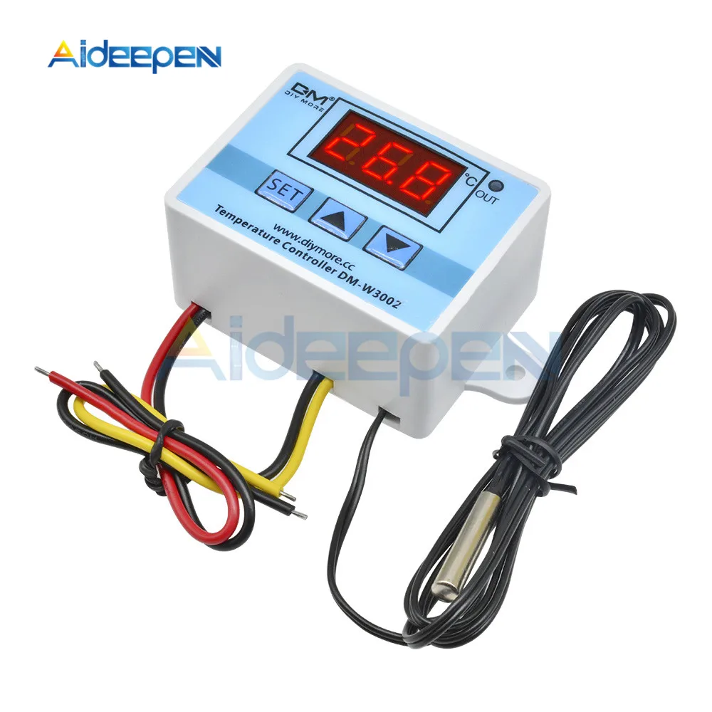 XH-W3002 DC 12V 10A Digital LED Temperature Controller 12V 24V 220V Heating Cooling Temperature Control Switch Probe LCD Display