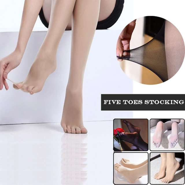 Unisex Ultra thin Seamless T Crotch Separate Five Toes Pantyhose Crotchless Sexy Tights Women Black Nylon Transparent Stockings AliExpress