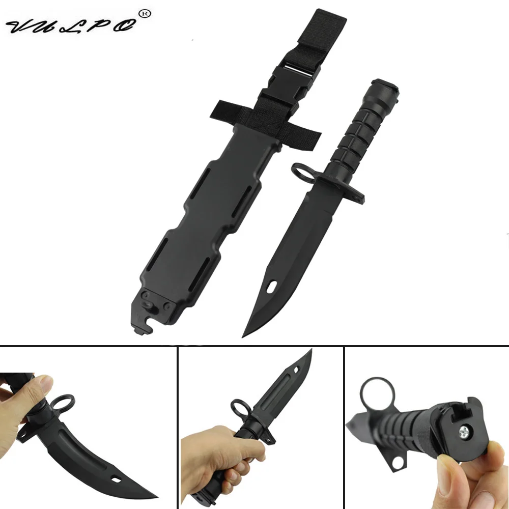 VULPO Tactical Airsoft Combat Plastic Toy M9 Dagger Cosplay Model Knife Training CS Wargame Bayonet