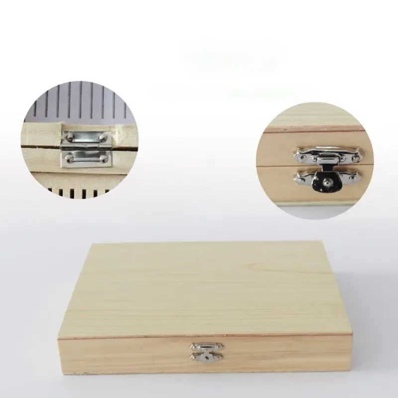 100-Places Digital Microscope Slides Storage Box Biological Wooden Piece Case with Numbered Slots Contents Sheet