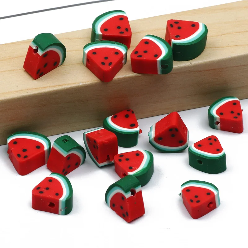 20/50/100pcs Watermelon Shape Polymer Clay Handmade Spacer Loose Beads for DIY Jewelry Making Bracelet Earrings Accessories