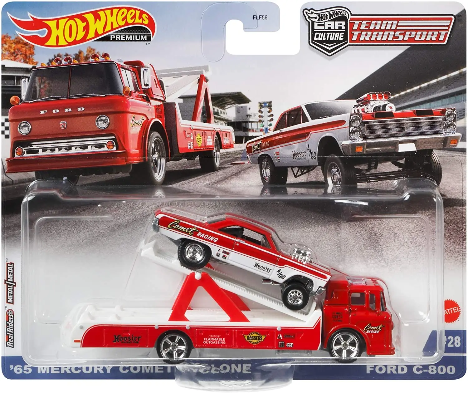 

Hot Wheels Team Transport 65 MERCURY COMET CYCLONE FORD C-800 Car Culture металлическая литая модель автомобиля FLF56