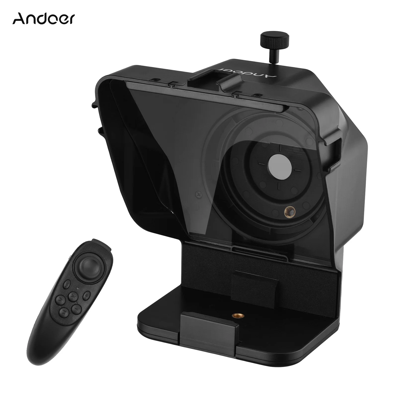 Andoer Portable Smartphone Teleprompter Prompter with Phone Holder Remote Control for Video Recording Live Streaming Interview