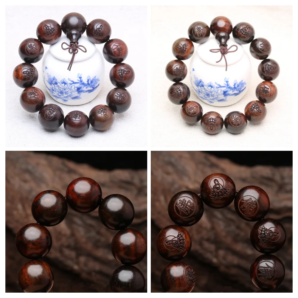 Natural old mahogany SiamRosewood dark stripes men\'s retro prayer beads 18mm 20mm prayer beads