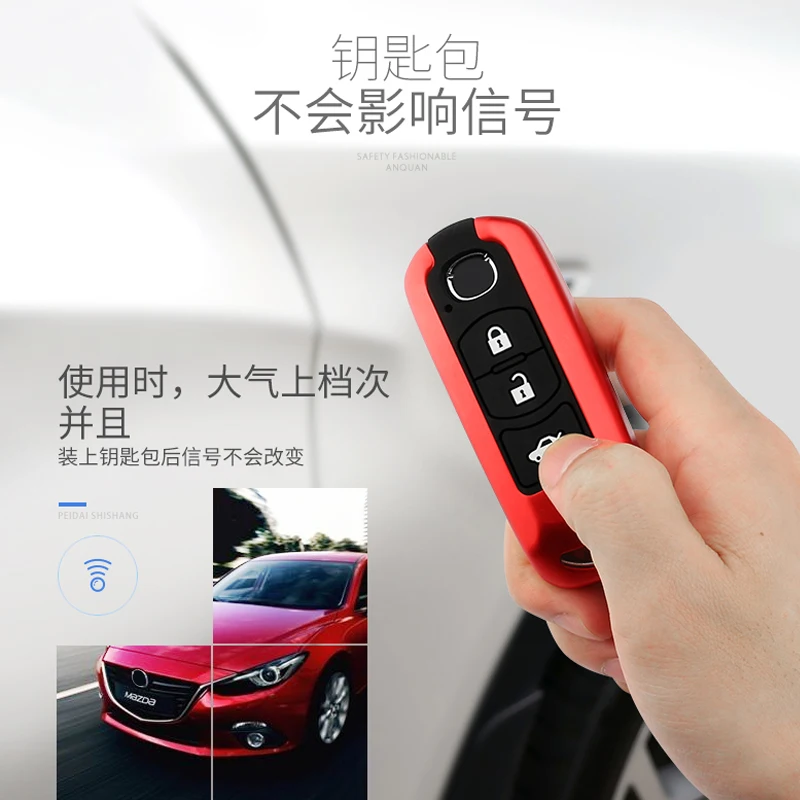 

Aluminium Alloy Keyring Key Case Cover Fob for Mazda3 Axela Atenza CX4 CX5 CX8 Accessories for the car