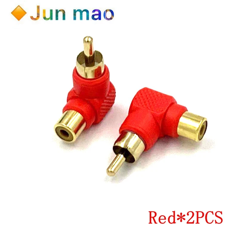 Audio AV RCA Elbow Plug Jack Extender L Shape RCA Connector Black Red Right Angle RCA Male to Female 90 Degree RCA Connector