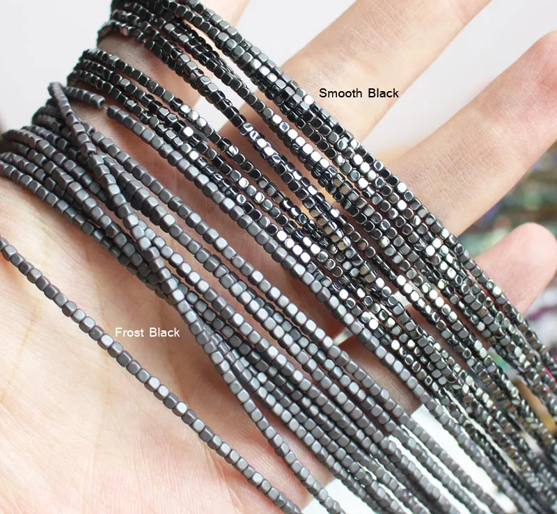 Shining Natural Hematite 2-6mm smooth square beads ,Many Color ,For DIYJewelry making! Mixed wholesale for all items !