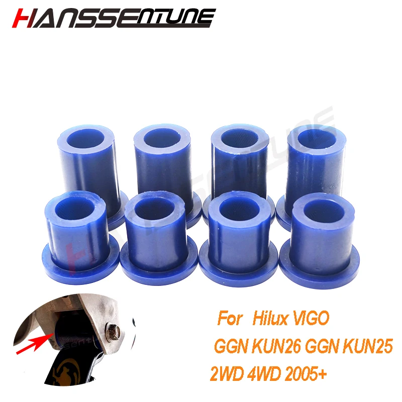 HANSSENTUNE Rear Leaf Spring Shackle Upper and Lower Bush For Hilux VIGO GGN KUN26 GGN KUN25 2WD 4WD 2005+