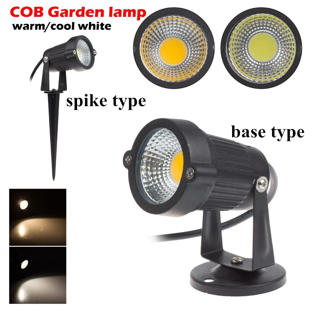 Luz LED para césped y jardín COB de 220V, 110V, 12V, lámpara de punta para exteriores, 3W, 5W, 7W, 9W, foco impermeable para paisaje de sendero