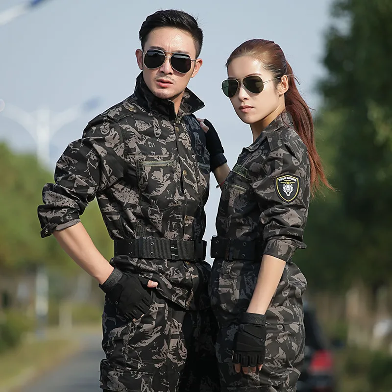 Hunting Uniform Hiking Camouflage  Jacket+Cargo Pans Men Tactical CS Uniforme Militar Working Clothes Female