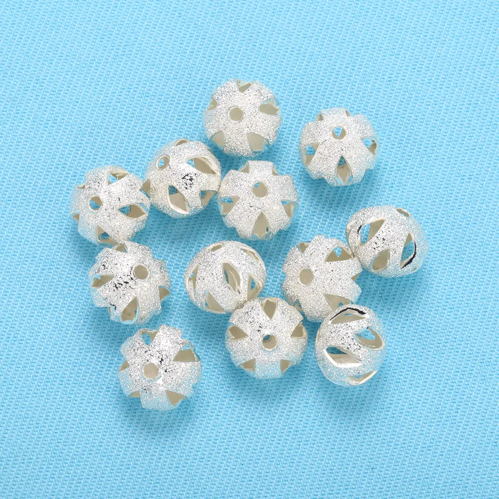 Brass hollow metal bead shinny round carved spacer Beads Findings DIY making For Jewelry Necklace Bracelet Accessories