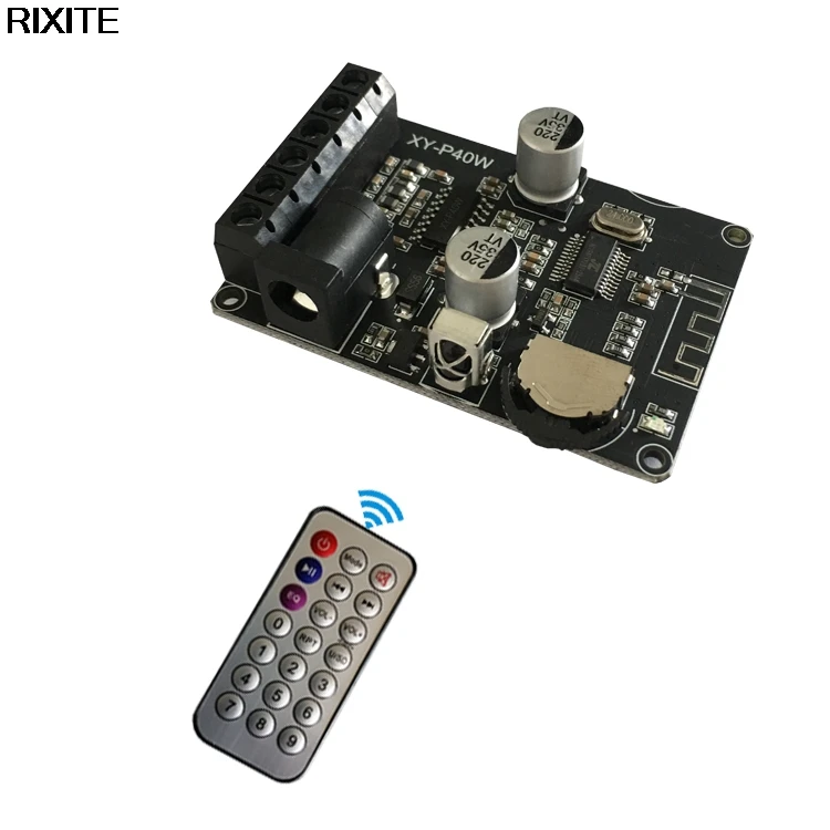 XY-P40W Bluetooth 5.0 Power Amplifier Audio Board Stereo Digital Amplifier Small Stereo AMP Home Theater With Remote Control