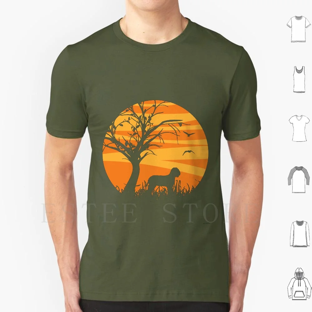Lagotto Romagnolo Dog Sunset Silhouette T Shirt Men Cotton 6xl Romagnolo Water Dog Italian Dog Breed Italian Truffle Dog White