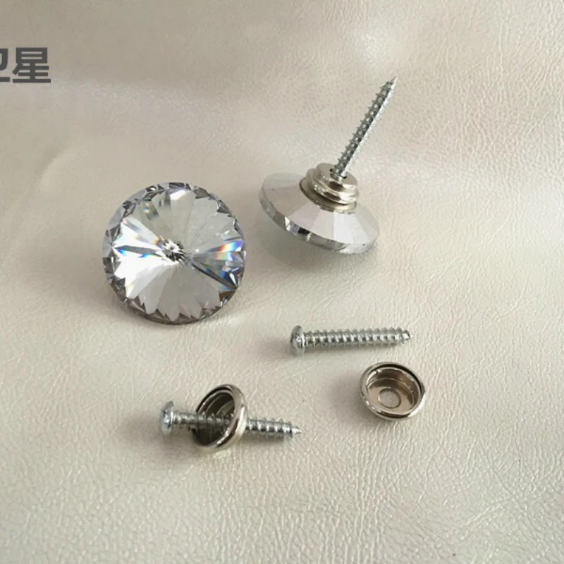 10 sets crystal buttons  per package Satellite drill Glass nail  Drilling Screws  Soft bag Sofa nails rhinestone Furniture nails