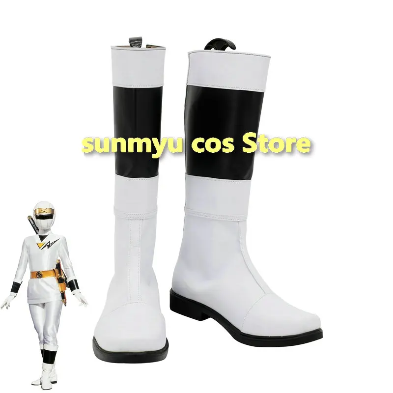 Ninja Sentai Kakuranger White Black Blue Yellow Red boots Shoes Kikai Sentai Zenkaiger Cosplay Custom Size Halloween