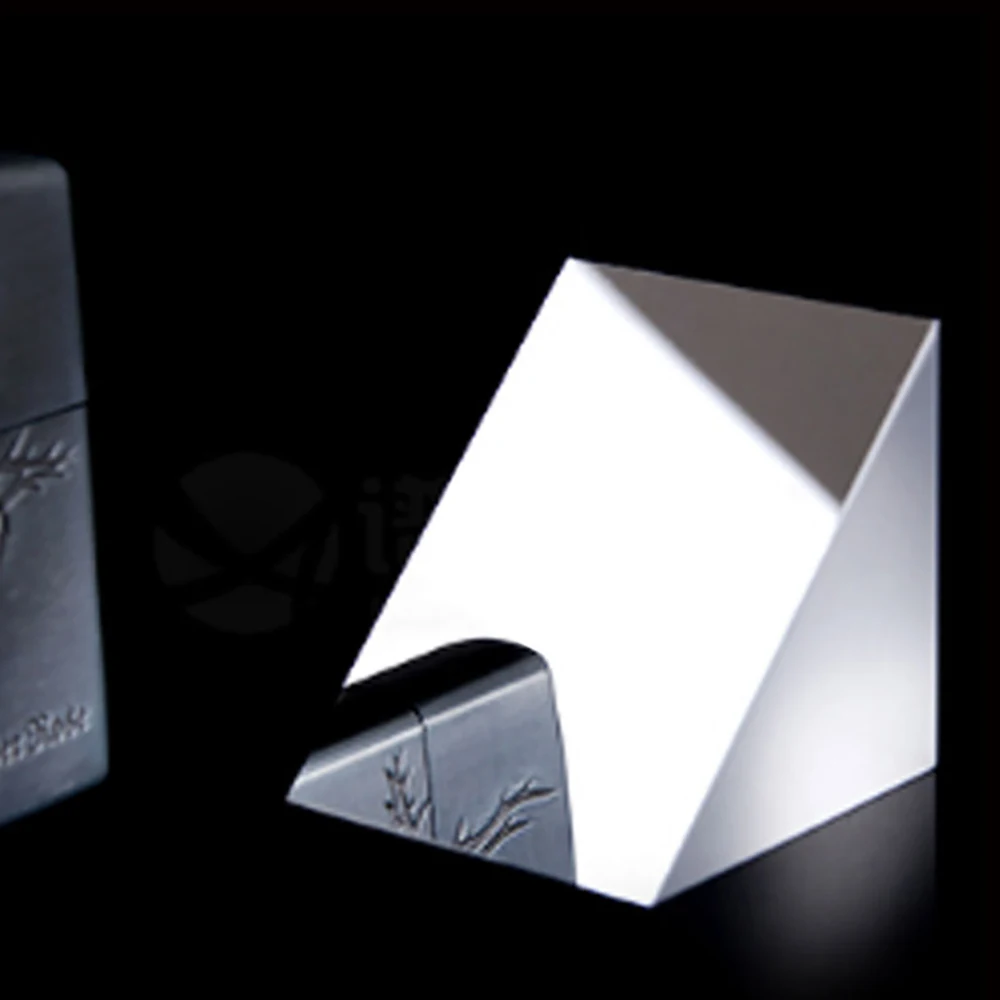 Optical Triangular Prism 10*10*10mm Right Angle Internal Reflection Prisms Mirror  Reflective Surface Coated  Aluminum and Black