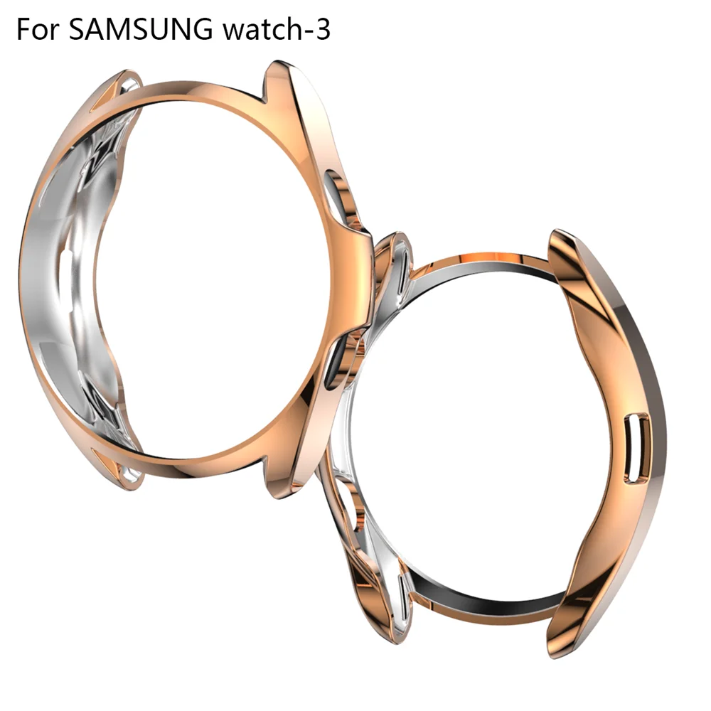 Screen Protection Watch Case for Samsung Galaxy Watch 3 45mm 41MM Soft Ultra-Thin Tpu clear Protector Cover frame Plating color