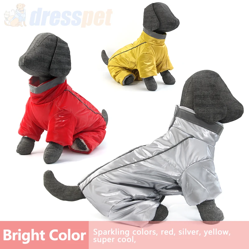 Winter Dog Clothes Thick Warm Fur Pet Jacket Reflective Waterproof Coat For Small Dogs Chihuahua French Bulldog Pets Clothing