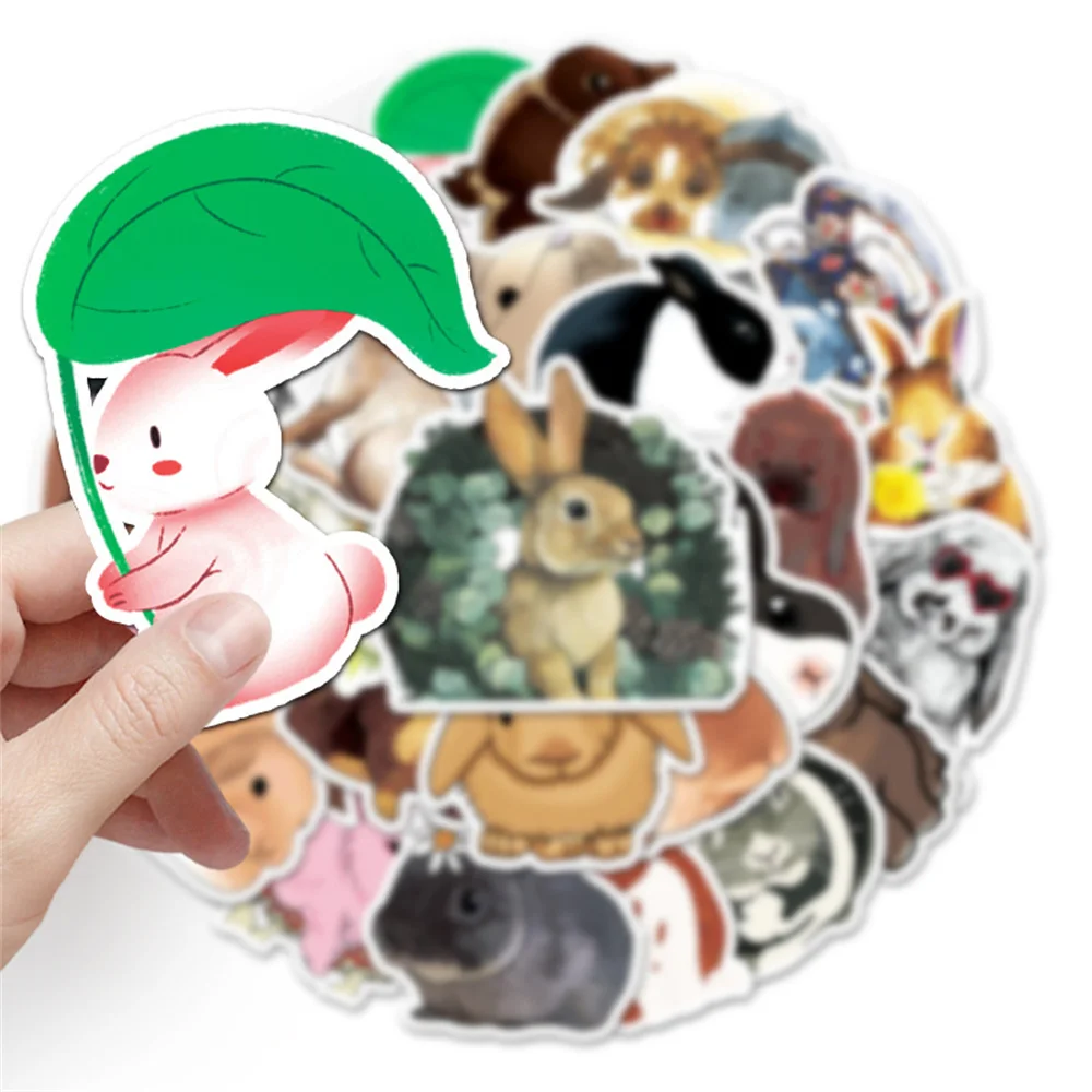 2021 New Cute Rabbit Ins Wind Cartoon Personality Graffiti Decoration Luggage Refrigerator Waterproof Stickers Wholesale