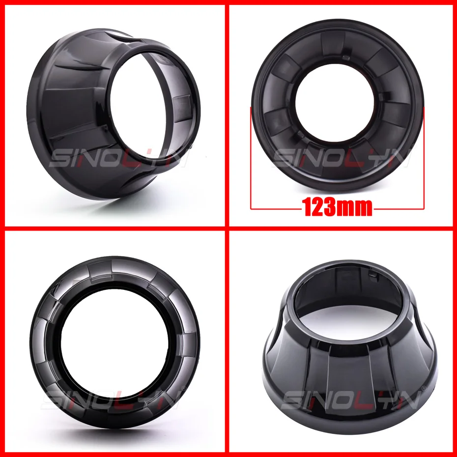 Sinolyn 2.5/3.0 Headlight Lens Dust Bezel Shrouds For LED HID Projector Lens For WST/Hella 3R G5/Q5 Bezels Car Accessories