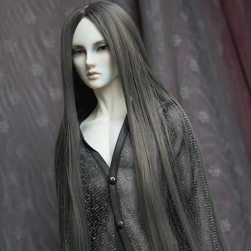 

1/3 1/4 1/6 1/8 High Temperature Long Dark Gray Straight Bjd Hair MSD SD Yosd For BJD Doll