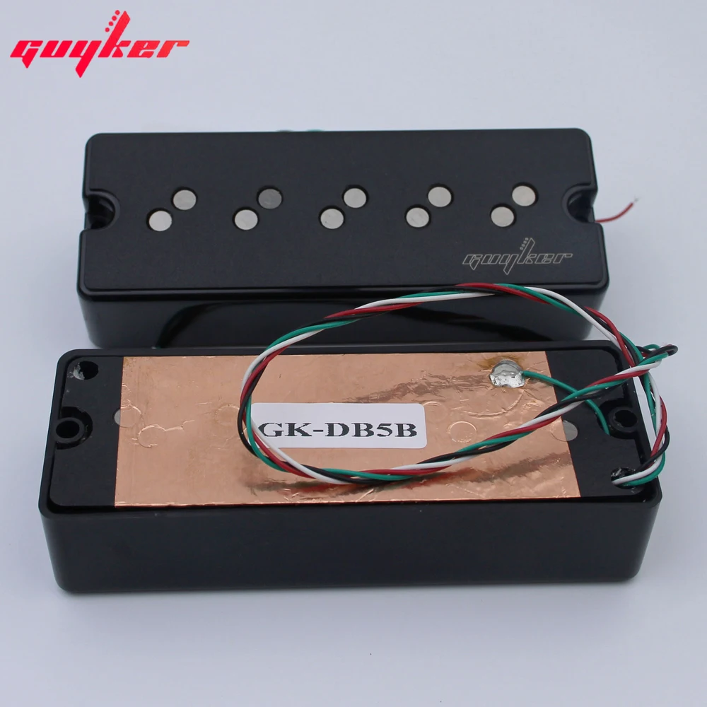 1 SET Double Noise Reduction Pickups Split Coil Humbucking 5 String Bass Pickups Bridge + Neck Alnico Black