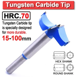 15-100mm Forstner Bit ağaç İşleme matkap ucu seti delme delik testere kesici karbür İpucu TCT altıgen yuvarlak Shank Forstner matkap bit D30