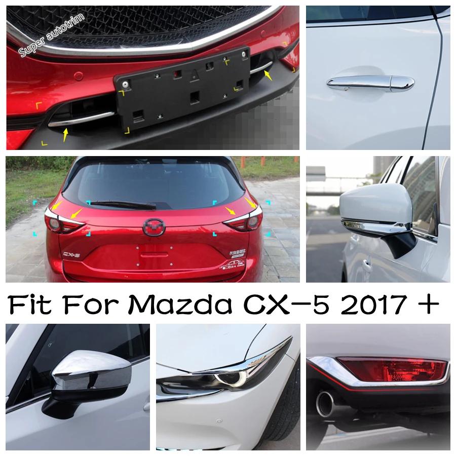 

Rearview Mirror / Rear Fog Light / Door Handle / Front Head Lamp Eyebrow Cover Trim For Mazda CX-5 CX5 2017 - 2021 Accessories