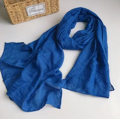 Japanese Cotton Linen Scarf Autumn Winter Candy Color Fashion Ladies Soft Linen Scarves 75x190cm