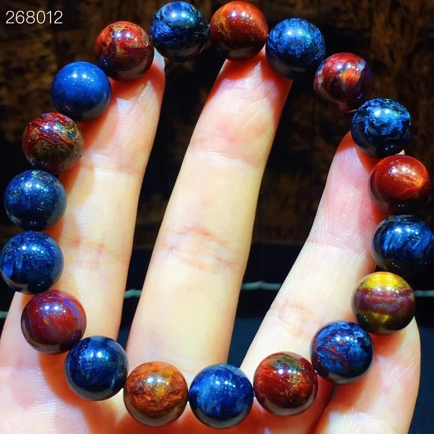 10.5mm Natural Colorful Blue Red Pietersite Bracelet Stretch Crystal Women Men Round Bead Pietersite Bracelet AAAAA
