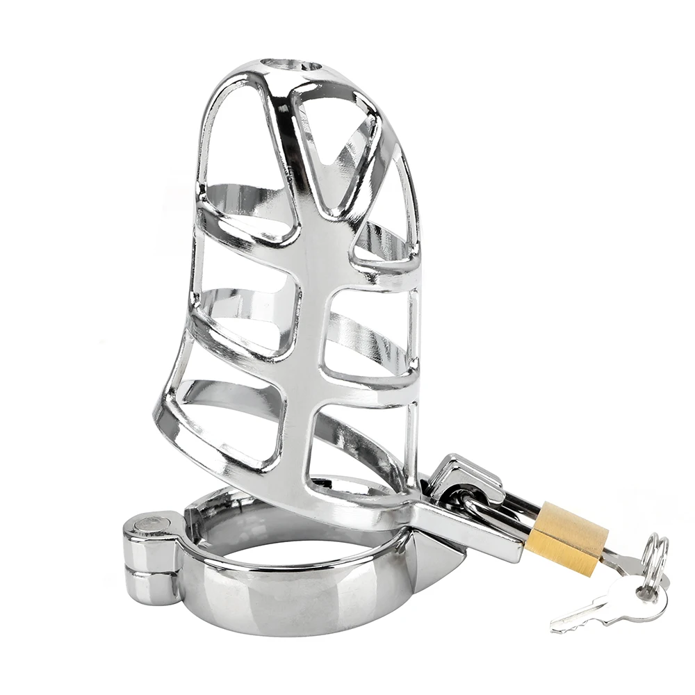 Stainless Steel Chastity Cage Penis Rings For Men Cock Stretcher Lock Harness Bondage Set Sex Toys Adult Games Erotic Goods Shop