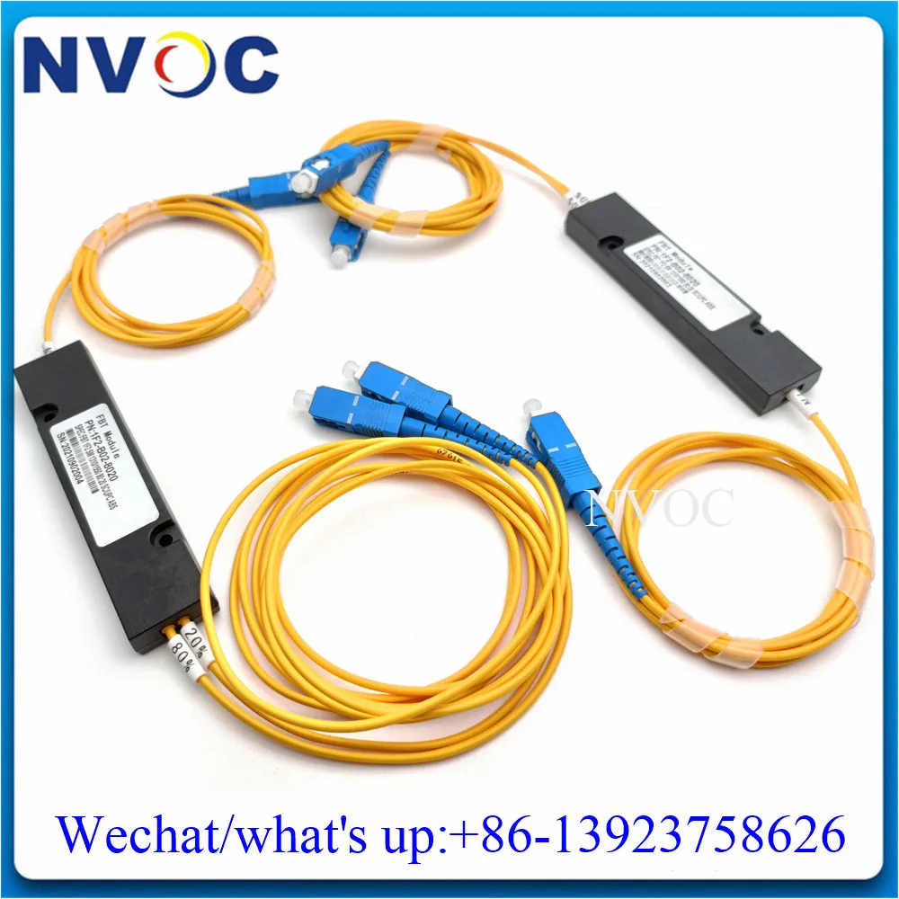 

2Pcs/Lot,20/80,1310/1550nm,1x2 Fiber Optic FTTH FBT Coupler,SM,Dual Window,2.0/3.0mm,1M,ABS Box,1*2 Splitter with SC/FC/ST/LC