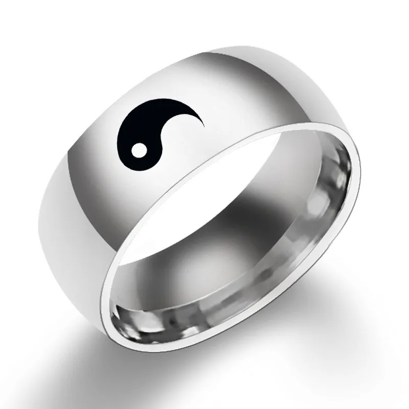 Yin Yang Couple Ring Men Accessories Tai Chi Pattern Lover Rings For Women Vintage Jewelry Engagement Ring Female Fashion Rings