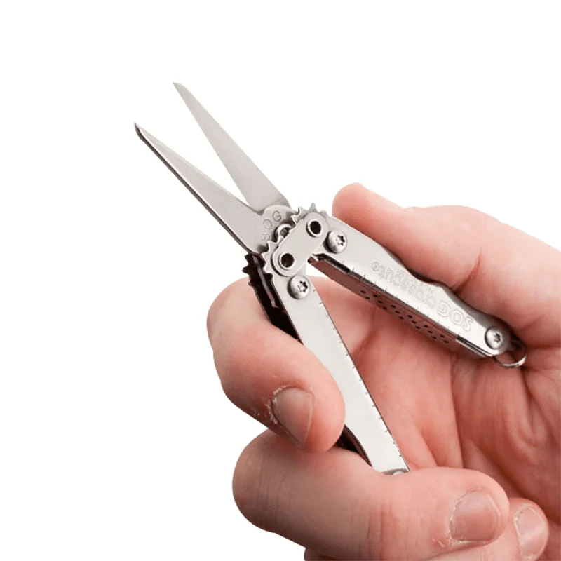 Outdoor Combination Multifunctional Gadget Mini Pliers Stainless Steel Field Sports Survival Portable fFolding Tool EDC Silver