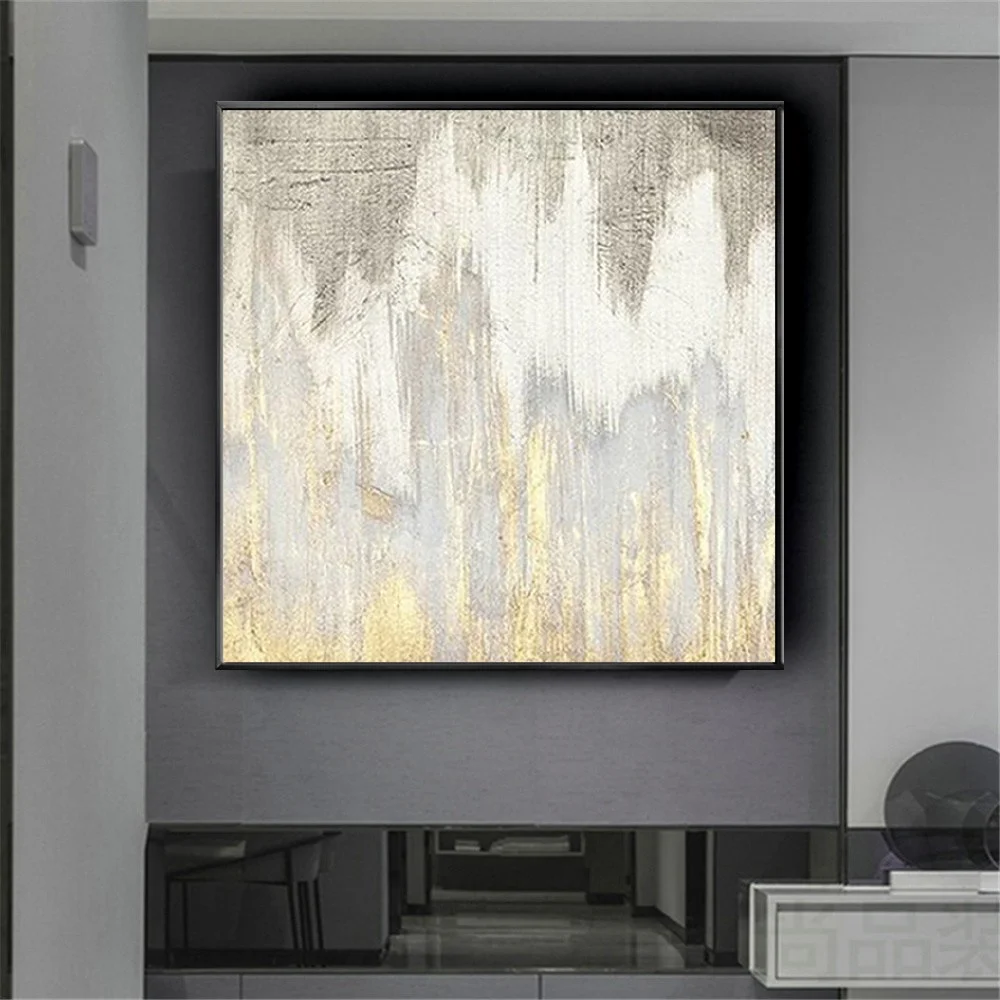 

Hand-painted Abstract Off-white Oil Paintings On Canvas Art High Quality Oil Painting Modern Home Room Dining Room Decoration