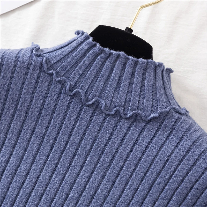 White Ruched Knit Sweater Women Clothes 2022 Autumn Winter Elasticity Korean Long Sleeve Woman Sweaters Sueter Mujer Pull Femme