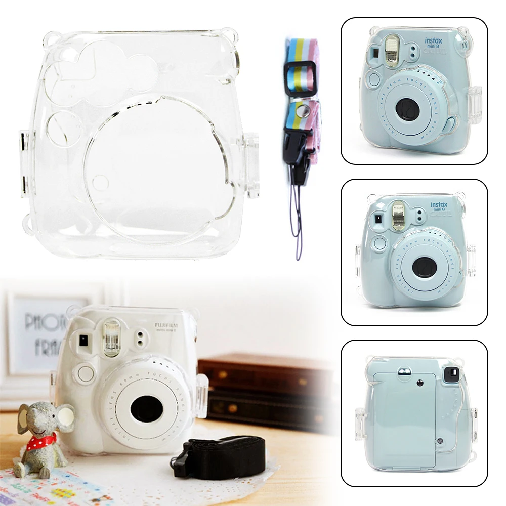 جراب واقٍ شفاف لكاميرا Fuji Fujifilm Instax ، حقيبة كتف ، ملحقات الكاميرا الفورية Mini 9 8