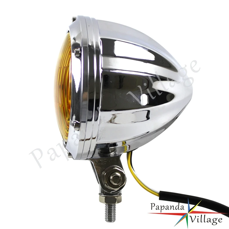 Black H4 Vintage Motorcycle Custom Headlight Front 4.5\