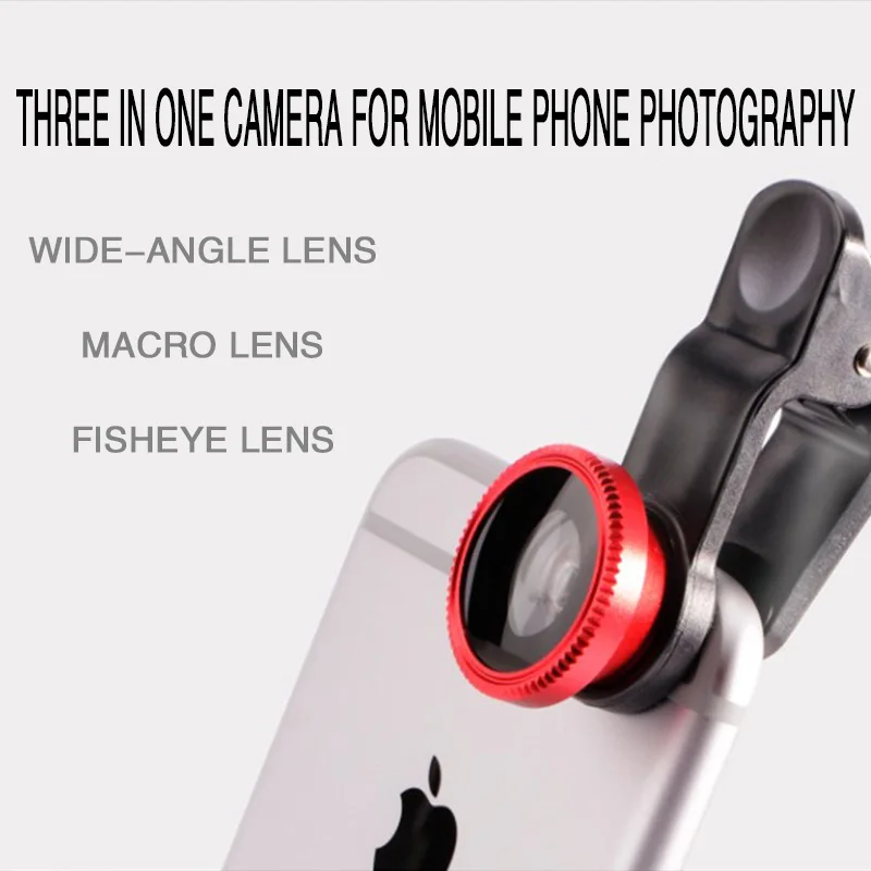 3in1 Fisheye Phone Lens 0.67x Wide Angle Zoom Lens Fish Eye Macro Lenses Camera Kits With Clip Lens On The Phone For Smartphone