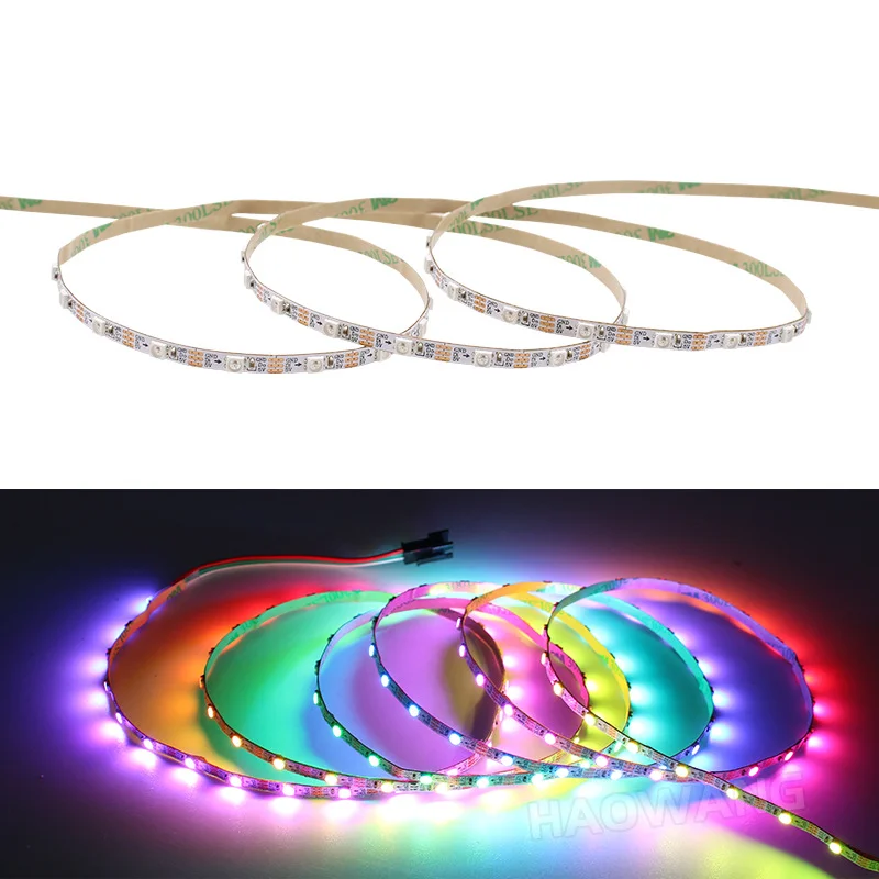 

Addressable DC5V SK6812MINI 3535 RGB led pixel strip 1m 2m 60LEDs/m 4mm FPC NON waterproof 60pixels/M as WS2812B