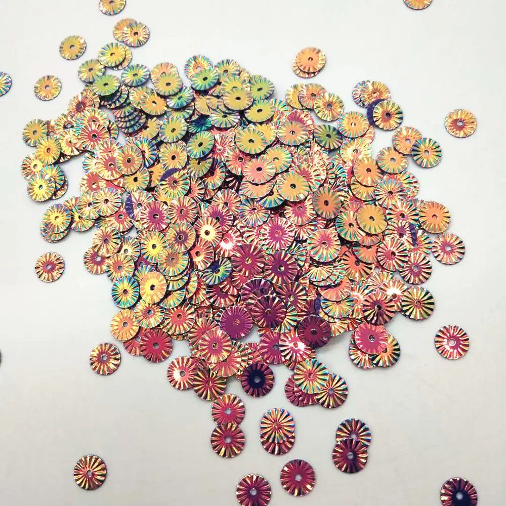 3000pcs 6mm ruota rotonda sole fiore paillettes sciolte cucito PVC Paillette fai da te viola scuro AB