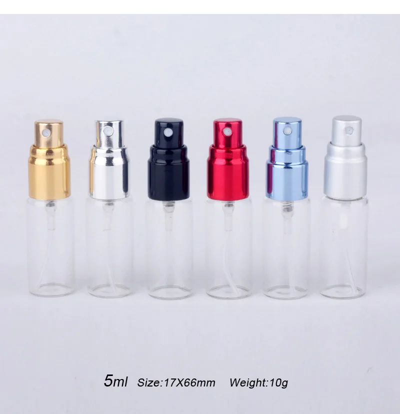 20pcs 50pcs 100pcs 15ml 10ml Portable Refillable Perfume Bottle Empty Metal Spray Perfume Bottles Atomizer Container Sample Gift